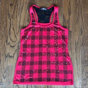 Almost Famous Red and Black Tank Top - Large